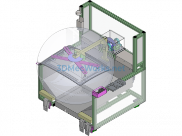 Automobile Sunroof GPA Trimming And Polishing Workstation 3D + Engineering Drawings + BOM + Manual - SolidWorks - Free Download