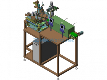Fully Automatic Six-Station Electronic Component Inspection Equipment - SolidWorks - Free Download