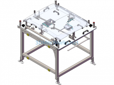 Sunroof Assembly Line PA160 (Moving Glass Gluing Station) - SolidWorks - Free Download