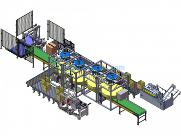 Automated Production Line For Food Packaging And Palletizing Equipment 3D Model - SolidWorks - Free Download