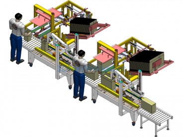 Carton Unpacking And Sealing Line System - SolidWorks - Free Download