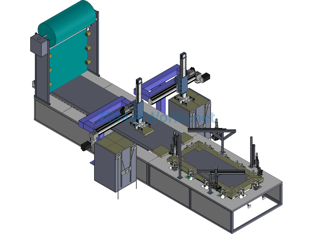 Automatic Door Frame Packaging Line - SolidWorks ProE UG(NX) Catia - Free Download Automatic Door Frame Packaging Line