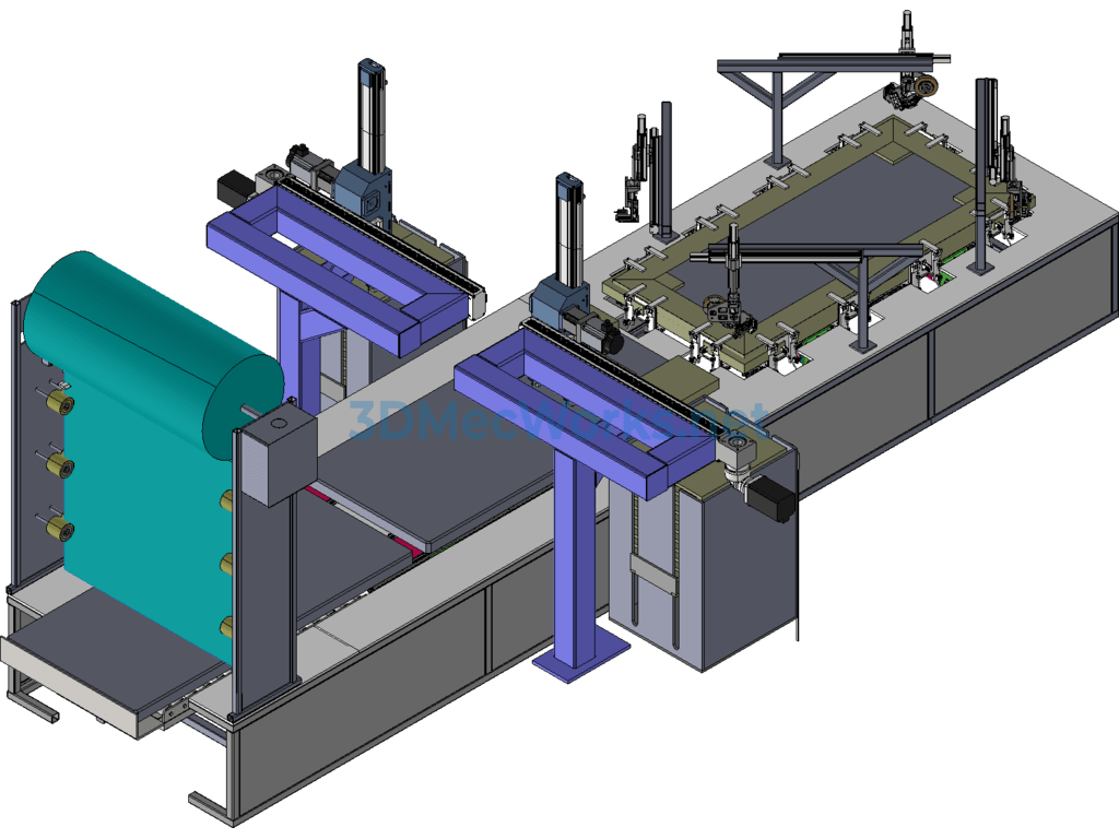 Automatic Door Frame Packaging Line - SolidWorks ProE UG(NX) Catia - Free Download Automatic Door Frame Packaging Line - Image 2