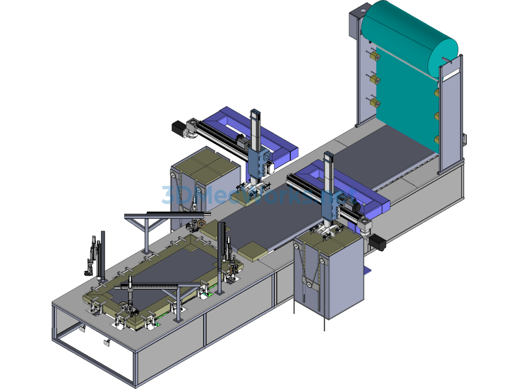 Automatic Door Frame Packaging Line - SolidWorks ProE UG(NX) Catia - Free Download Automatic Door Frame Packaging Line - Image 4
