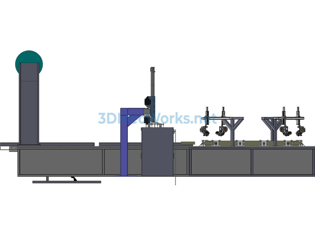 Automatic Door Frame Packaging Line - SolidWorks ProE UG(NX) Catia - Free Download Automatic Door Frame Packaging Line - Image 5