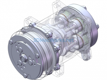 Automobile Air Conditioning Compressor - SolidWorks - Free Download