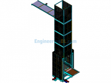Warehouse Shipment Continuous Elevator - SolidWorks - Free Download