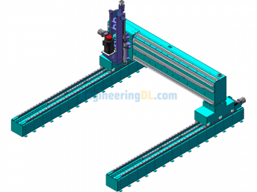 QL4040 Gantry Moving CNC Drilling And Milling Machine - SolidWorks - Free Download