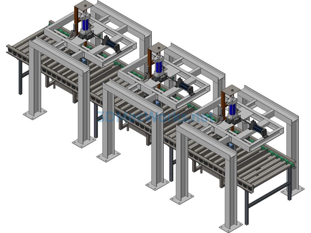 Reusable Filter Housing Cleaning Assembly Line - SolidWorks AutoCAD-ZWCAD - Free Download Reusable Filter Housing Cleaning Assembly Line