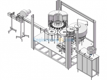 18-Head Three-In-One Rotary Filling Machine - SolidWorks - Free Download