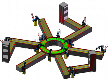 Design Of A Sorting Production Line For Large Items - SolidWorks - Free Download