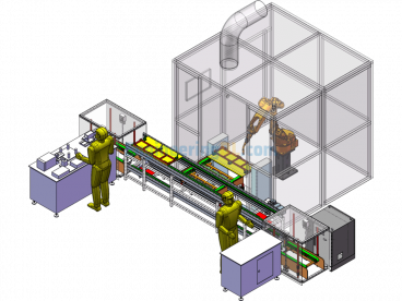 Steel Frame Robot Welding Station - SolidWorks - Free Download