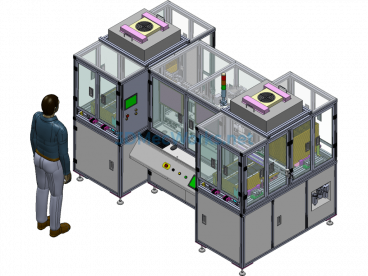 Automatic Glass Wafer Inspection And Sorting Machine With Reel Take-Up And Release Mechanism - SolidWorks - Free Download