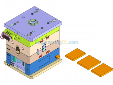 Mop Base Housing (Inclined Ejector Pin Injection + Precision Positioning) - UG(NX) - Free Download