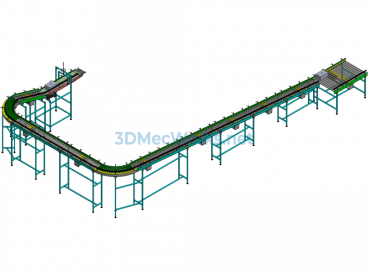 Drum Belt Conveyor Line - SolidWorks - Free Download
