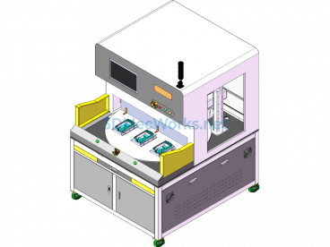 Turntable 3-Head Laser Engraving Machine - SolidWorks - Free Download