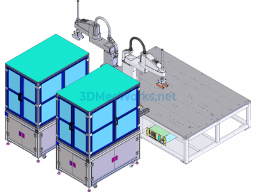BYD New Energy Battery Assembly Line - Cell Film Applying Station - SolidWorks - Free Download
