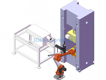 Three-Station Hot Forging Robot Loading And Unloading - SolidWorks - Free Download