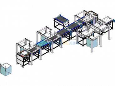 Automatic Solar Panel Assembly Line - SolidWorks - Free Download