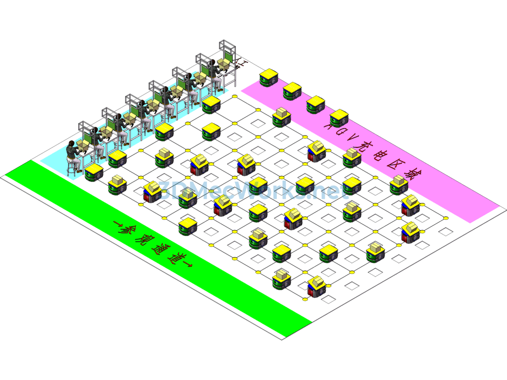 A Large E-Commerce Warehouse Order Delivery Agv Automatic Sorting System - SolidWorks - Free Download A Large E-Commerce Warehouse Order Delivery Agv Automatic Sorting System