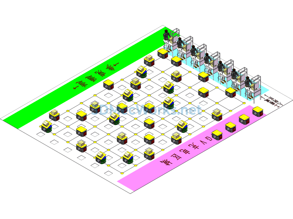 A Large E-Commerce Warehouse Order Delivery Agv Automatic Sorting System - SolidWorks - Free Download A Large E-Commerce Warehouse Order Delivery Agv Automatic Sorting System - Image 4