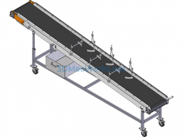 Mobile Inclined Belt Conveyor - SolidWorks - Free Download