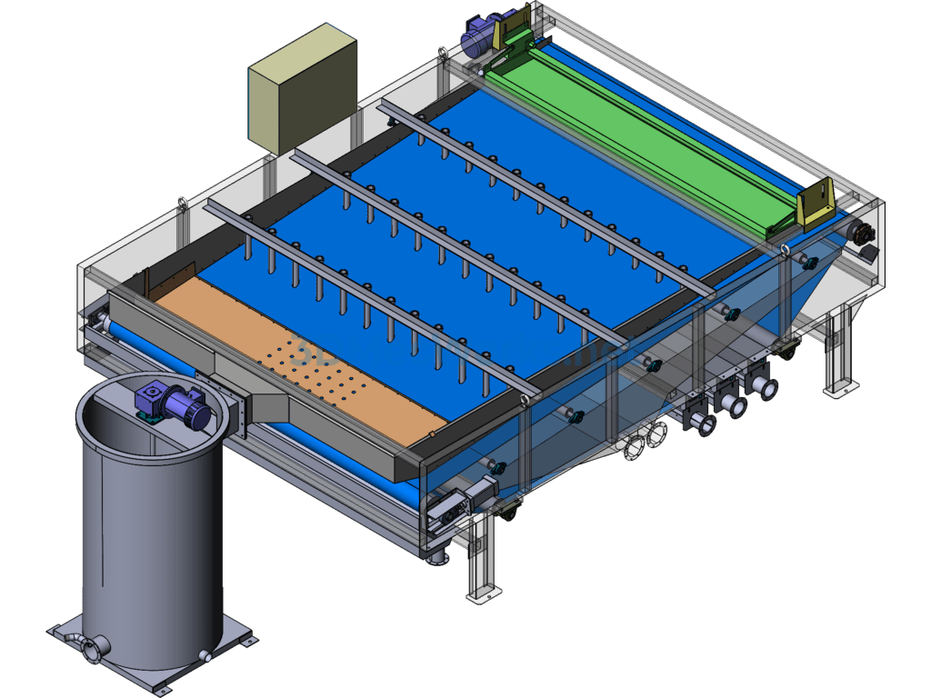 Gravity Sludge Dehydrator 3d Model (designed in Solidworks, Sldprt/sldasm Files Available) - SolidWorks - Free Download Gravity Sludge Dehydrator 3d Model (designed in Solidworks, Sldprt/sldasm Files Available) - Image 4