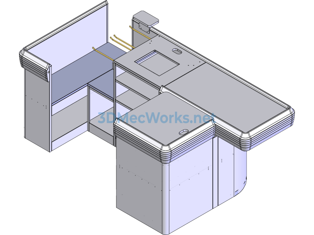 Supermarket Series Equipment - Cash Register 1 3d Model - SolidWorks - Free Download Supermarket Series Equipment -- Cash Register 1 3d Model