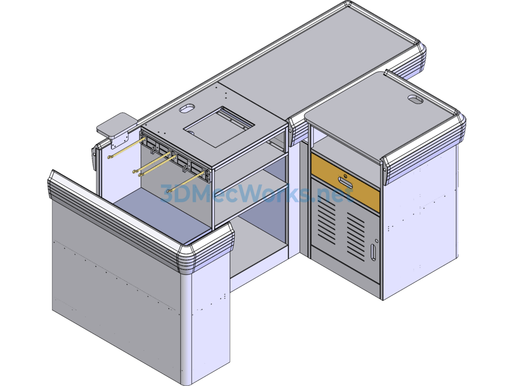 Supermarket Series Equipment - Cash Register 1 3d Model - SolidWorks - Free Download Supermarket Series Equipment -- Cash Register 1 3d Model - Image 2
