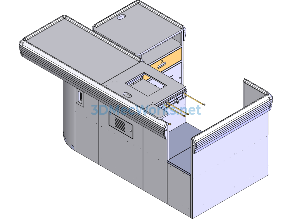 Supermarket Series Equipment - Cash Register 1 3d Model - SolidWorks - Free Download Supermarket Series Equipment -- Cash Register 1 3d Model - Image 3