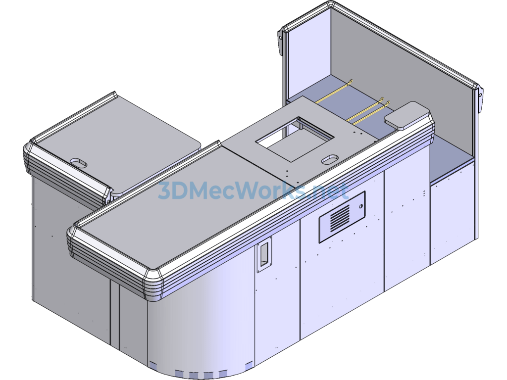 Supermarket Series Equipment - Cash Register 1 3d Model - SolidWorks - Free Download Supermarket Series Equipment -- Cash Register 1 3d Model - Image 4