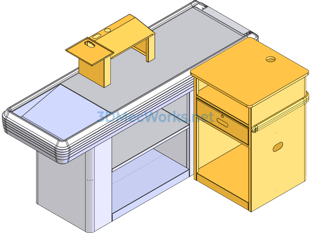 Supermarket Series Equipment - Checkout Counter 5 3d Model - SolidWorks - Free Download Supermarket Series Equipment - Checkout Counter 5 3d Model