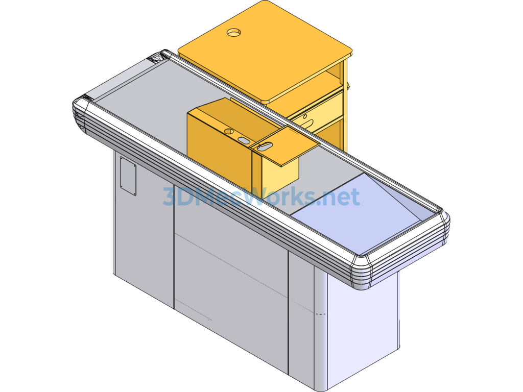 Supermarket Series Equipment - Checkout Counter 5 3d Model - SolidWorks - Free Download Supermarket Series Equipment - Checkout Counter 5 3d Model - Image 2
