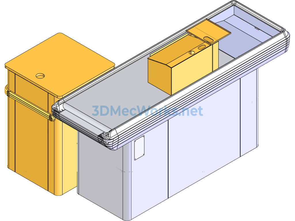 Supermarket Series Equipment - Checkout Counter 5 3d Model - SolidWorks - Free Download Supermarket Series Equipment - Checkout Counter 5 3d Model - Image 3