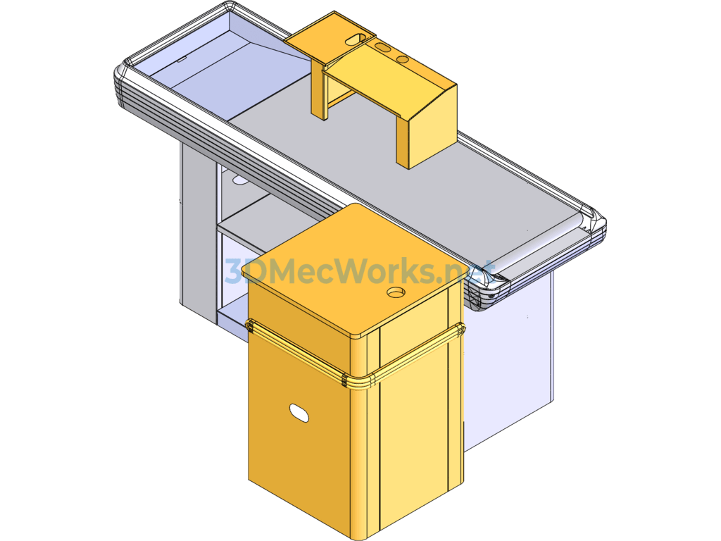 Supermarket Series Equipment - Checkout Counter 5 3d Model - SolidWorks - Free Download Supermarket Series Equipment - Checkout Counter 5 3d Model - Image 4