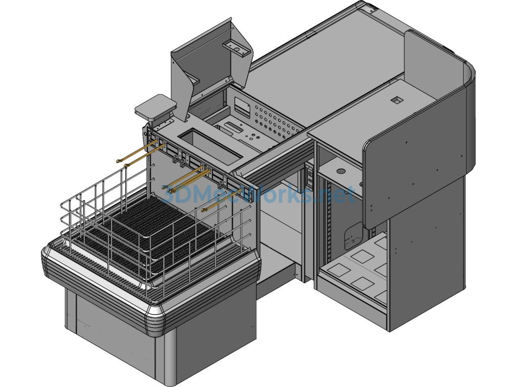 Supermarket Series Equipment - Cash Register 2 3d Model - SolidWorks - Free Download Supermarket Series Equipment -- Cash Register 2 3d Model - Image 2