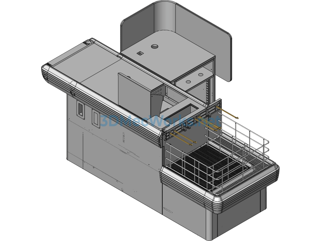 Supermarket Series Equipment - Cash Register 2 3d Model - SolidWorks - Free Download Supermarket Series Equipment -- Cash Register 2 3d Model - Image 3