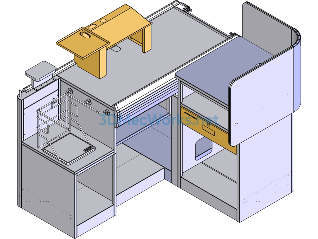 Supermarket Series Equipment - Checkout Counter 3 3d Model - SolidWorks - Free Download Supermarket Series Equipment - Checkout Counter 3 3d Model