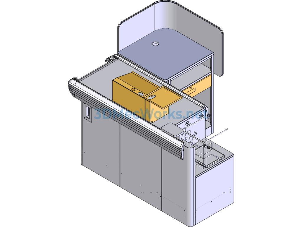 Supermarket Series Equipment - Checkout Counter 3 3d Model - SolidWorks - Free Download Supermarket Series Equipment - Checkout Counter 3 3d Model - Image 2