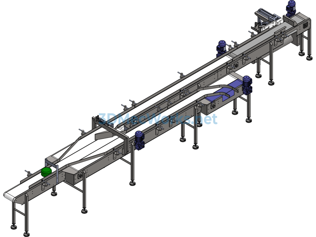 Three-Section Conveyor - SolidWorks - Free Download Three-Section Conveyor