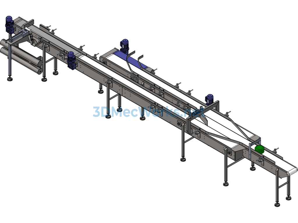 Three-Section Conveyor - SolidWorks - Free Download Three-Section Conveyor - Image 2