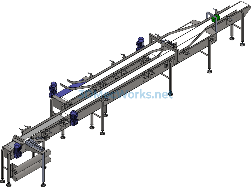 Three-Section Conveyor - SolidWorks - Free Download Three-Section Conveyor - Image 3