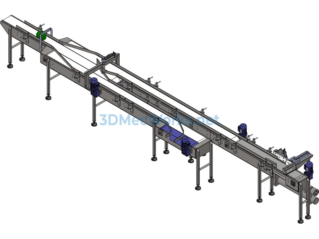 Three-Section Conveyor - SolidWorks - Free Download Three-Section Conveyor - Image 4