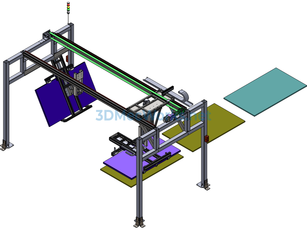 Large-Size Monitor Erecting Machine - SolidWorks - Free Download Large-Size Monitor Erecting Machine - Image 2
