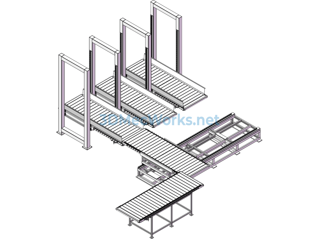 Square Material Automatic Conveyor Device - SolidWorks - Free Download Square Material Automatic Conveyor Device