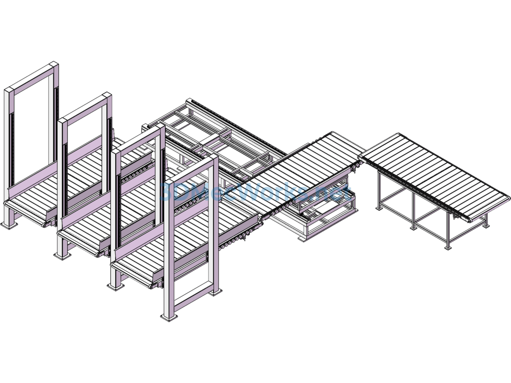 Square Material Automatic Conveyor Device - SolidWorks - Free Download Square Material Automatic Conveyor Device - Image 2
