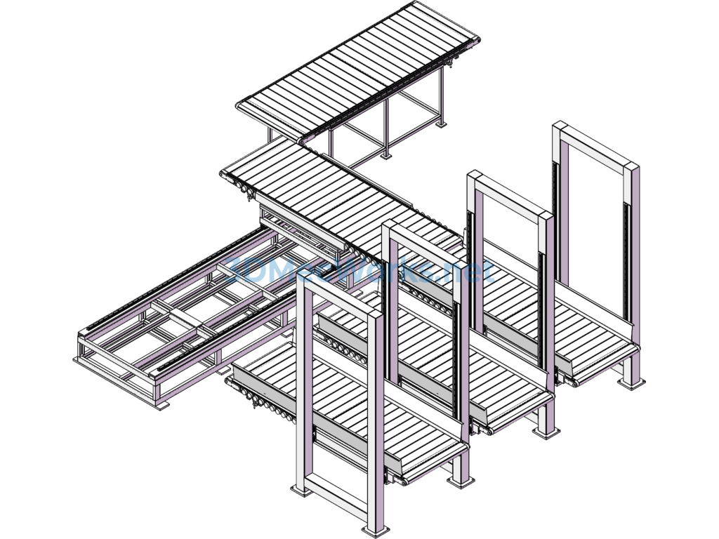 Square Material Automatic Conveyor Device - SolidWorks - Free Download Square Material Automatic Conveyor Device - Image 3