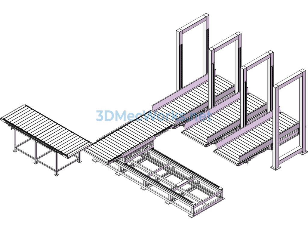 Square Material Automatic Conveyor Device - SolidWorks - Free Download Square Material Automatic Conveyor Device - Image 4