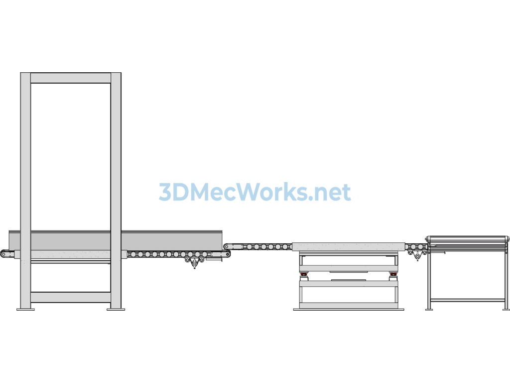 Square Material Automatic Conveyor Device - SolidWorks - Free Download Square Material Automatic Conveyor Device - Image 5