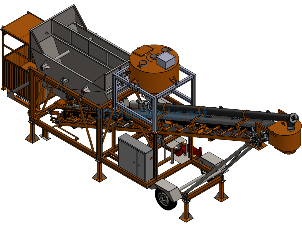 Cement Concrete Lifting Conveyor - SolidWorks - Free Download Cement Concrete Lifting Conveyor